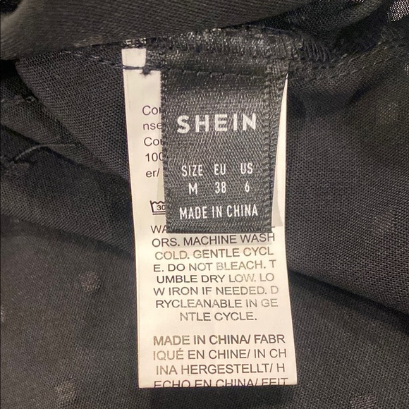 Top V-Neck Cap Sheer Lace Sleeve Lace Trim Pearlized Button Elegant Black Size 6 - Picture 2 of 7